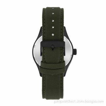 KHAKI AND BLACK MEN'S WATCH WITH STAINLESS-STEEL MESH BAND